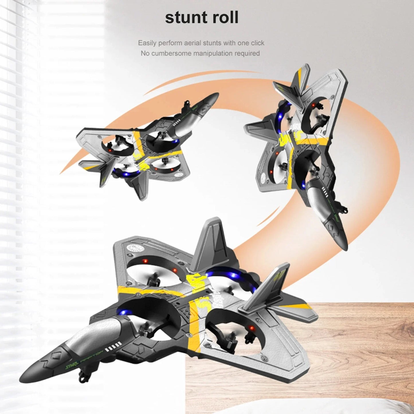 V17 RC Remote Drone Control Airplane 2.4G 6CH Remote Control Fighter Hobby Plane Glider Airplane EPP Foam Toys RC Drone Gift,3Pc Battery