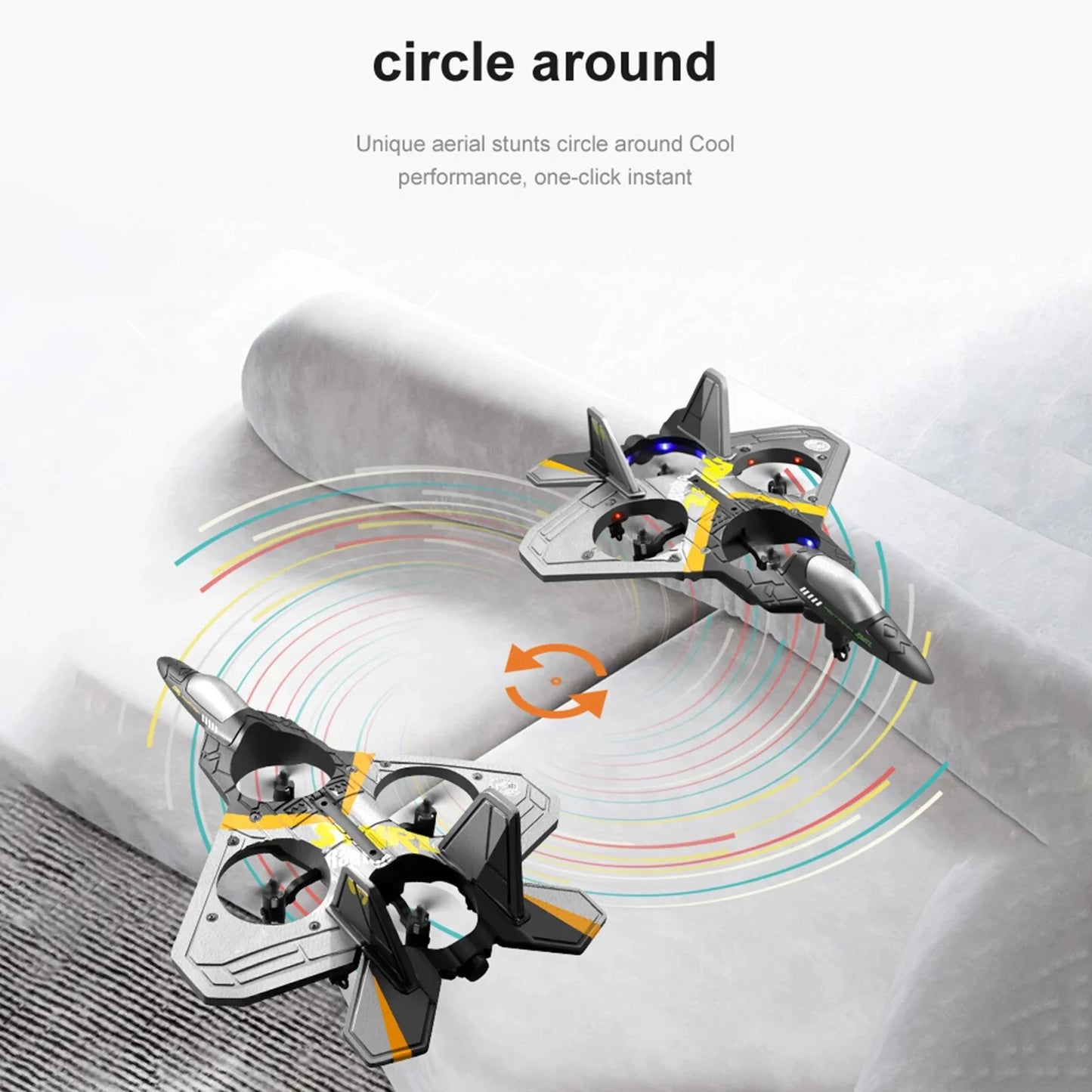 V17 RC Remote Drone Control Airplane 2.4G 6CH Remote Control Fighter Hobby Plane Glider Airplane EPP Foam Toys RC Drone Gift,3Pc Battery