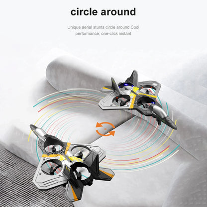 V17 RC Remote Drone Control Airplane 2.4G 6CH Remote Control Fighter Hobby Plane Glider Airplane EPP Foam Toys RC Drone Gift,3Pc Battery